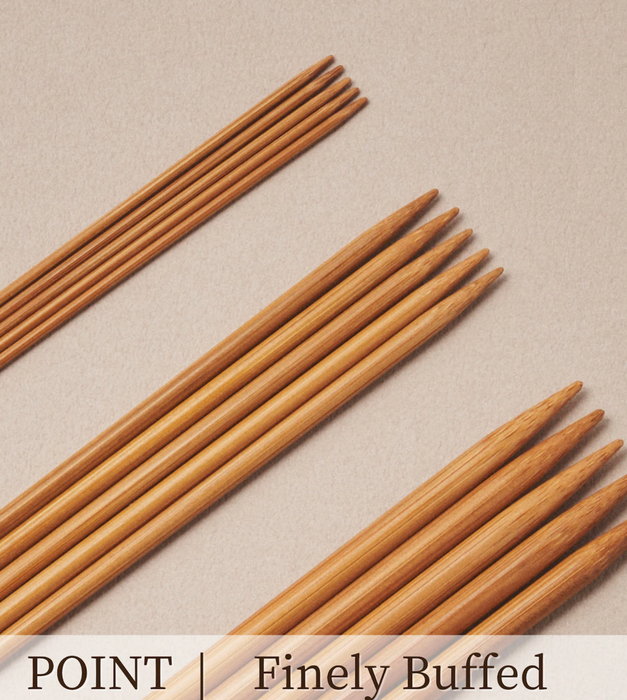 Koshitsu Bamboo Double‑Pointed Needle Set - 6 in / 15 cm /  7 Sizes