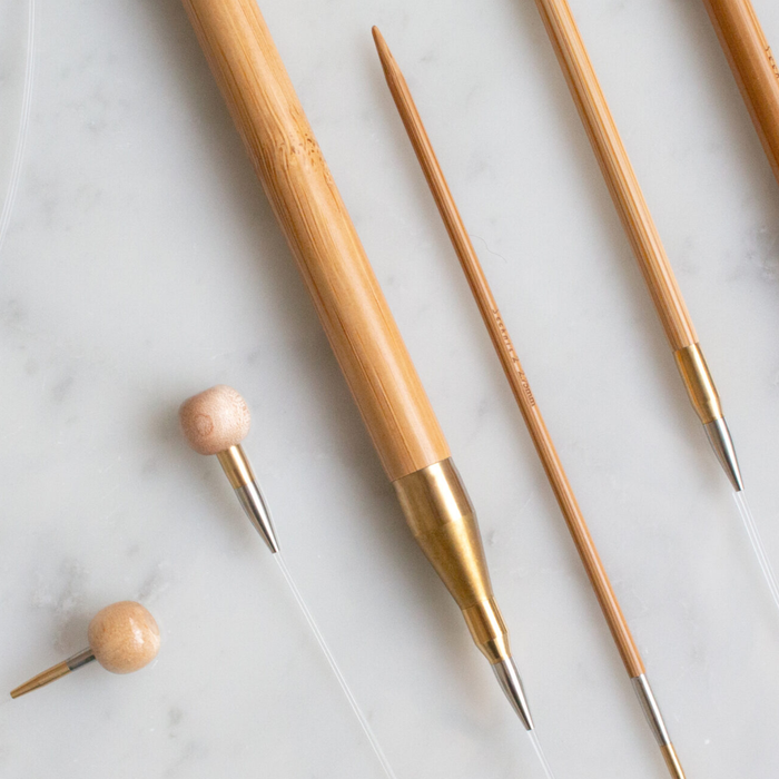 CURVE Koshitsu Premium Set  - Interchangeable Bamboo Circular Needles  -  15 cm, 11 sizes- Off-White