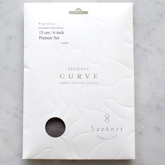 CURVE Koshitsu Premium Set  - Interchangeable Bamboo Circular Needles  -  15 cm, 11 sizes- Dark Grey