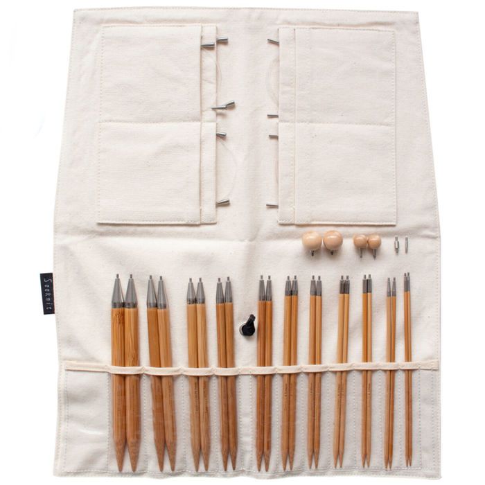 CURVE Koshitsu Premium Set  - Interchangeable Bamboo Circular Needles  -  15 cm, 11 sizes- Off-White