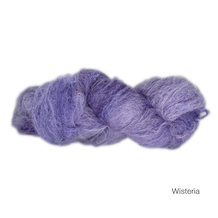 IAM Hand-Dyed Baby Suri Alpaca/ Merino yarn in Wisteria