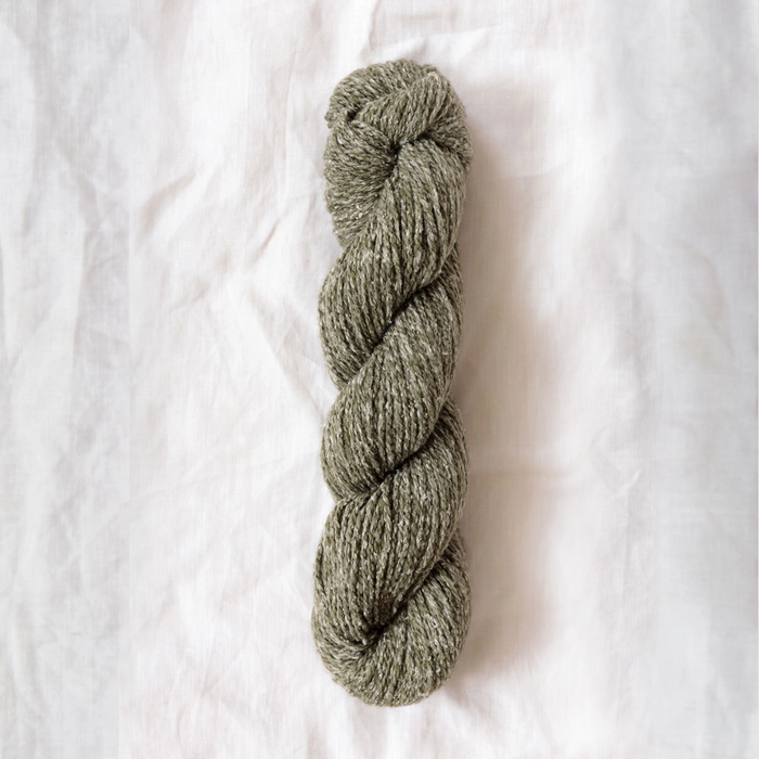 skein of Quince & Co Wren in light army green - bosque