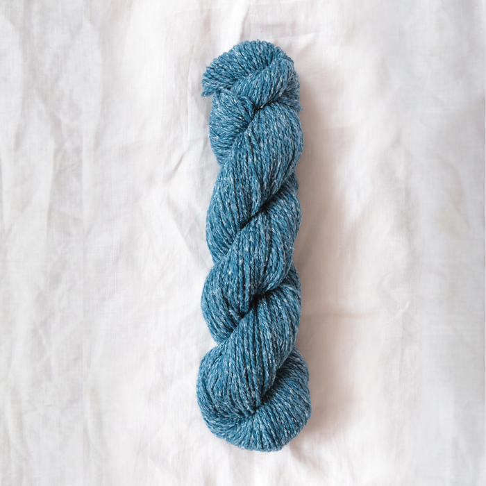 skein of Quince & Co Wren in bright blue - highland