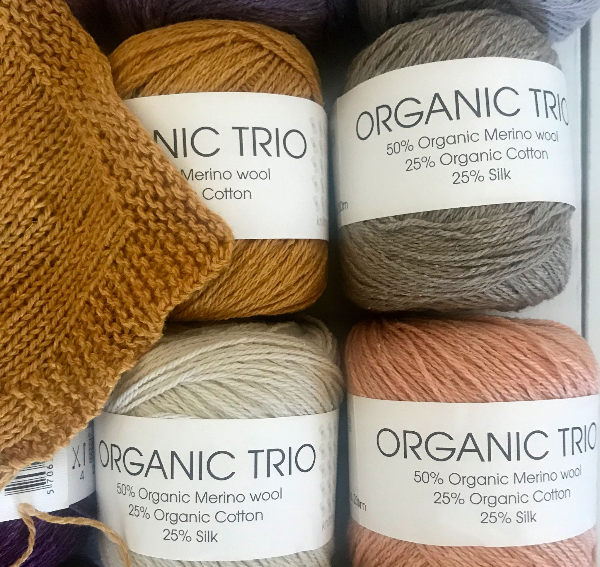 TURQUOISE/RED/ROYAL Kit, Cotton-Silk-Merino yarn